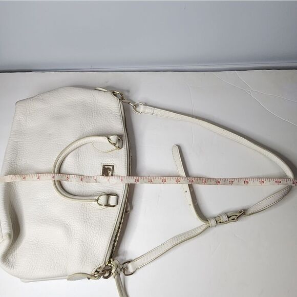 Dooney & Bouke Pebbled Leather Off White Med-Large Dome Satchel - Picture 8 of 8